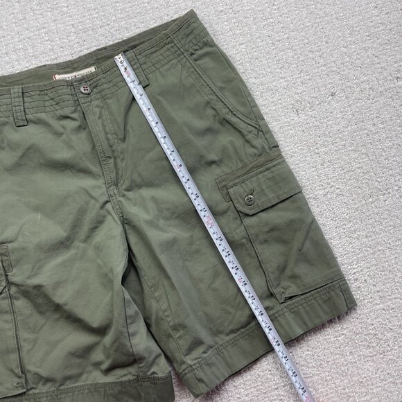 Y2K Tommy Hilfiger TH Cargo Shorts Military Green Tech Pockets Utility Men Sz 33 - Picture 10 of 16